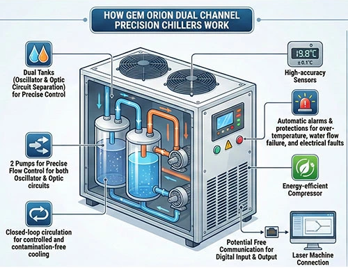 Benefits of GemOrion precision chillers for laser cutting machines
